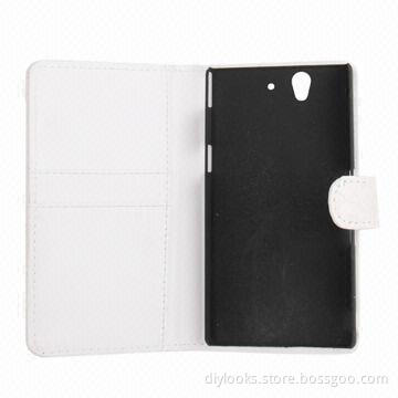 Crocodile Texture Leather Case with Holder and Credit Card Slots for Sony Xperia Z/L36H (White)